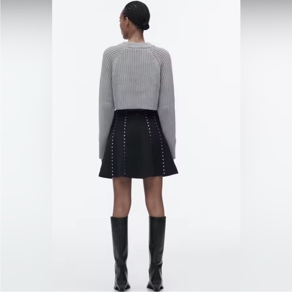 Zara Black Studded Circle Skirt - Picture 7 of 8